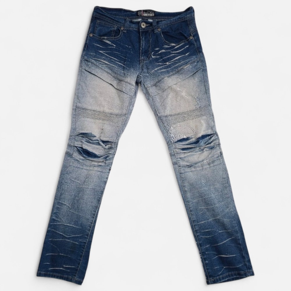 Bleecker & Mercer Men's Urban Streetwear Ombre Skinny Jeans 30/32